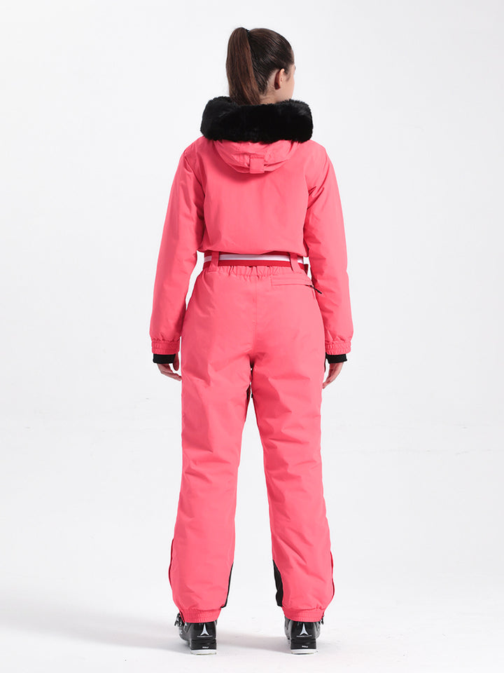 Gsou Snow Combinaison de ski une pièce unisexe de couleur unie pour femme 