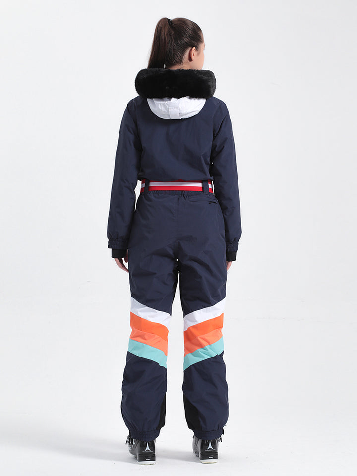 Red Snow-Resistant Ventilated One-Piece Snow Suit