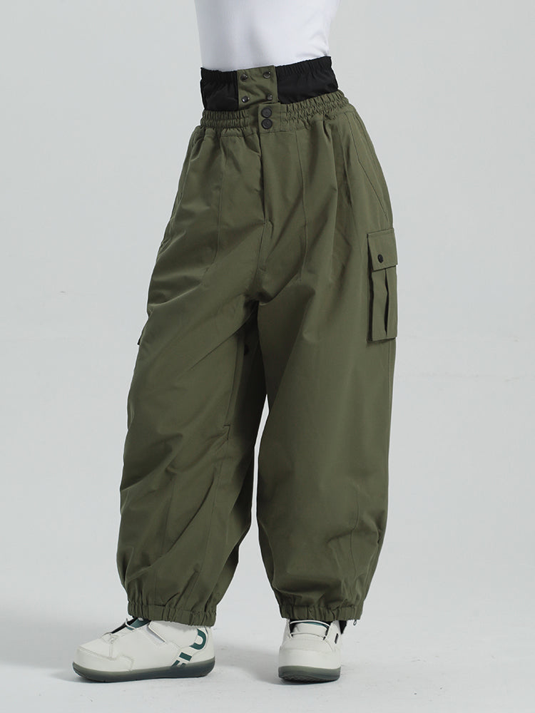 Gsou Snow Men's High Waisted Bloomer Baggy Ski Pants