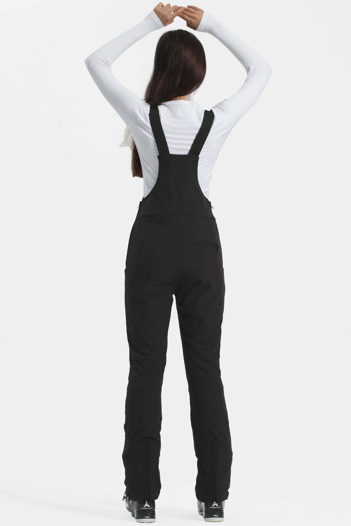 Women's Off White Slim-Fit Stretch Fleece-Lined Ski Bibs