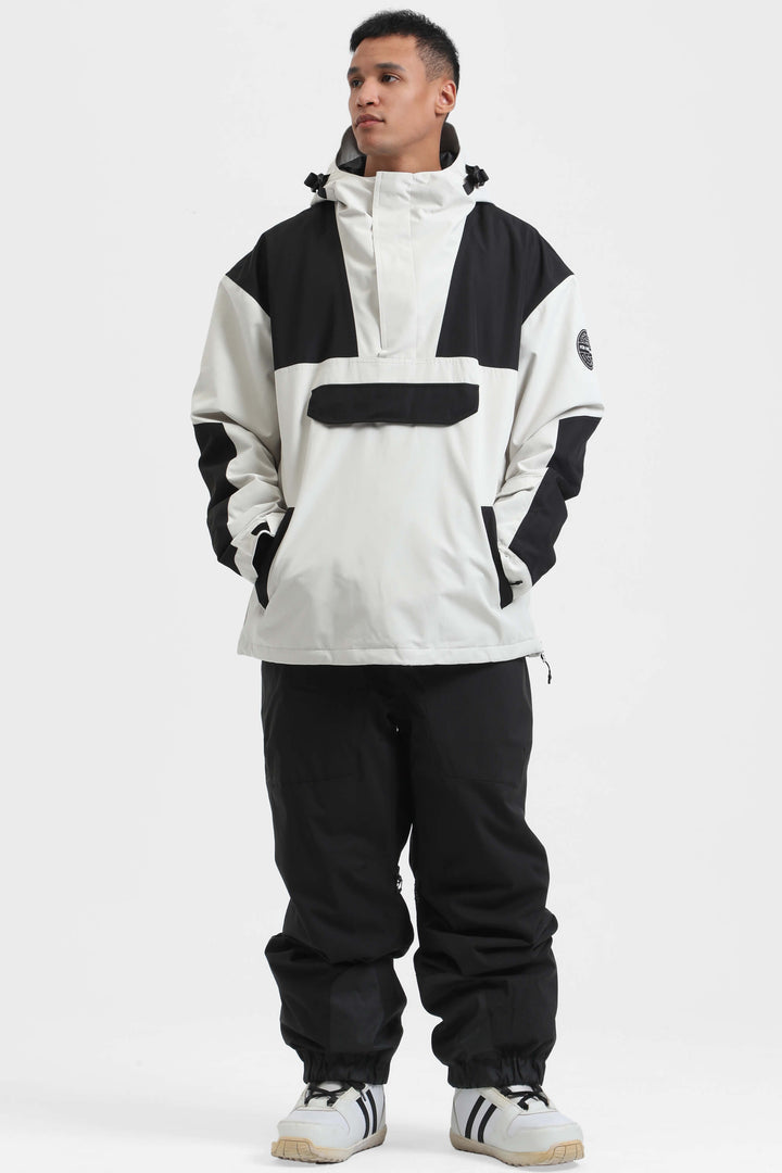 Gsou Snow Veste de ski ample color block pour hommes 