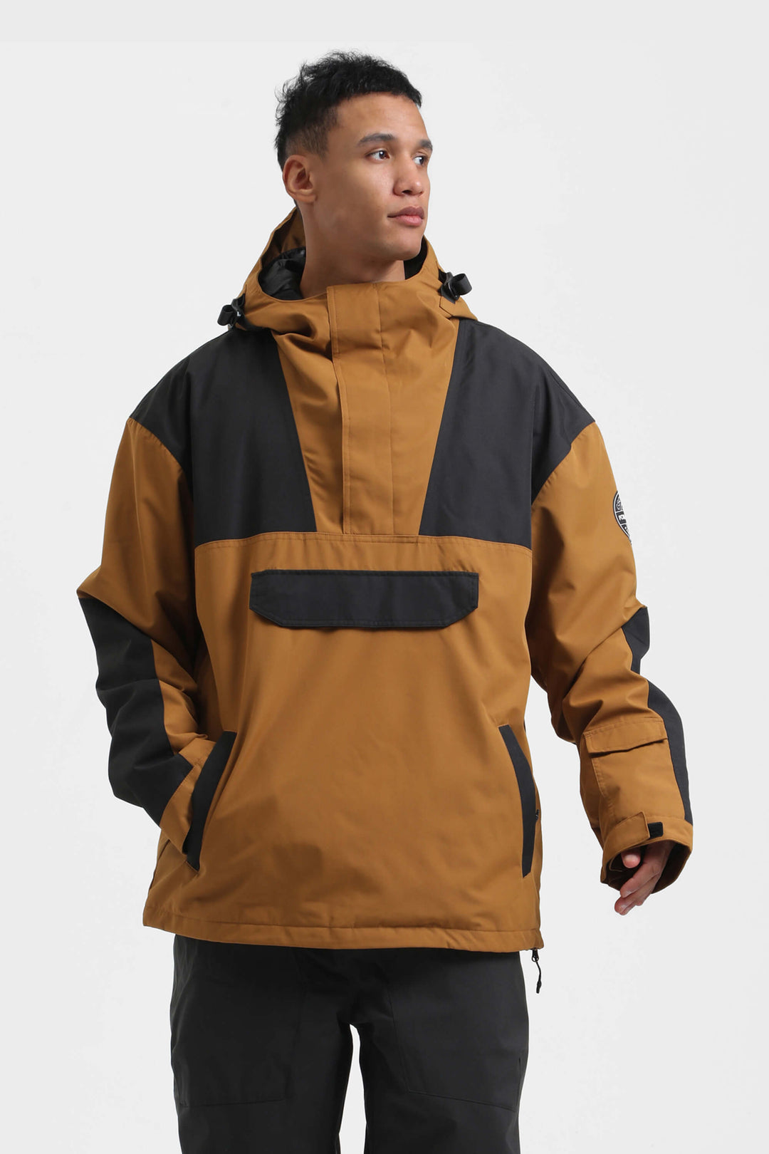 Men's Blue & Black Color-Block Insulated Snow Anoraks