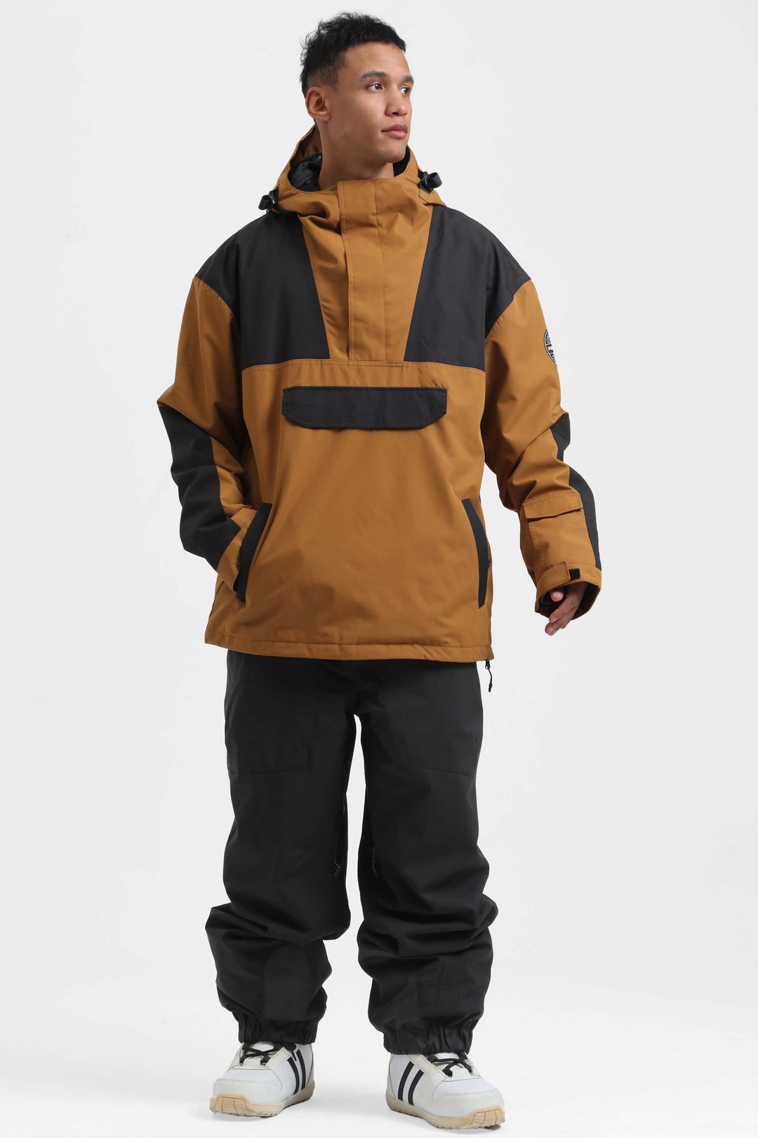 Gsou Snow Veste de ski ample color block pour hommes 