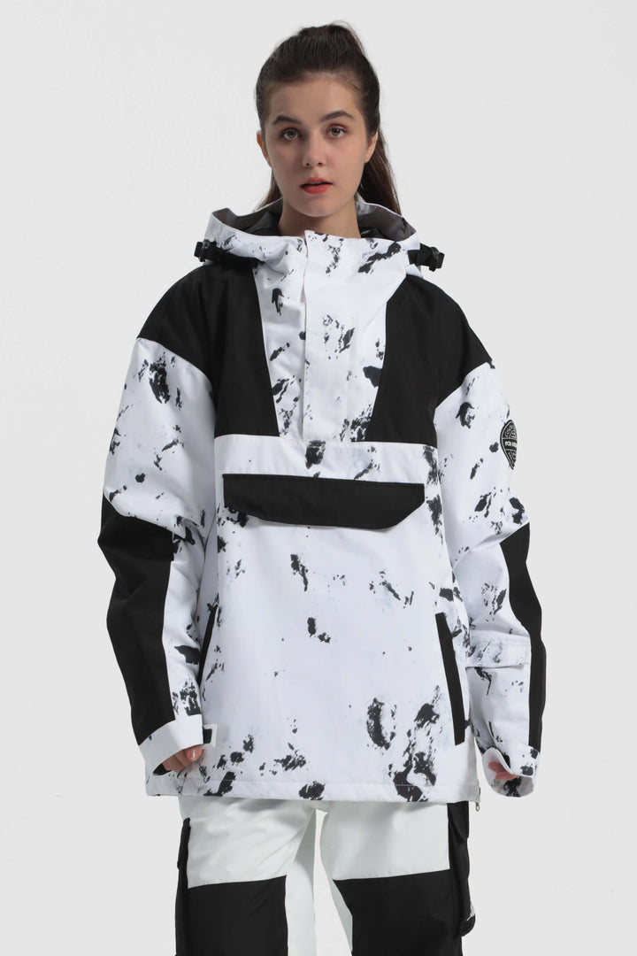 Women's Ink Dot Color-Block Insulated Snow Anoraks