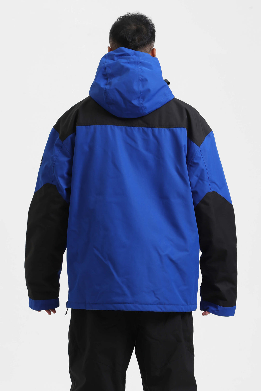 Men's Blue & Black Color-Block Insulated Snow Anoraks