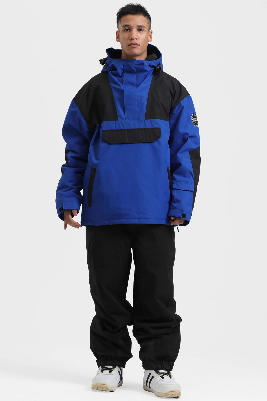 Men's Black Color-Block Insulated Snow Anoraks