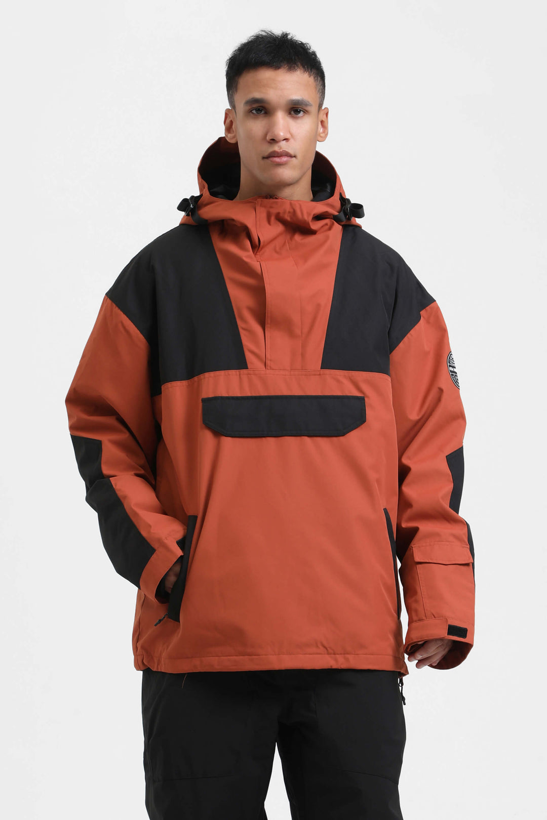 Men's Ink Dot Color-Block Insulated Snow Anoraks