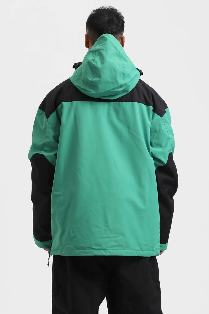 Men's Black Color-Block Insulated Snow Anoraks