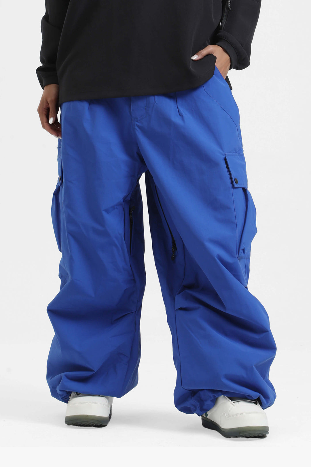 Women's Red Lightweight Inner Leg Vents Baggy Snow Pants