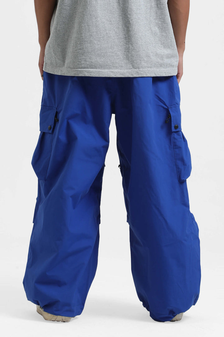 Men's Klein Blue Lightweight Inner Leg Vents Baggy Snow Pants