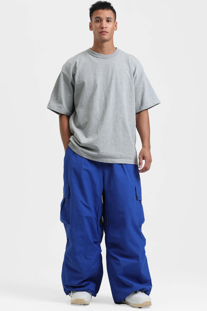 Men's Klein Blue Lightweight Inner Leg Vents Baggy Snow Pants