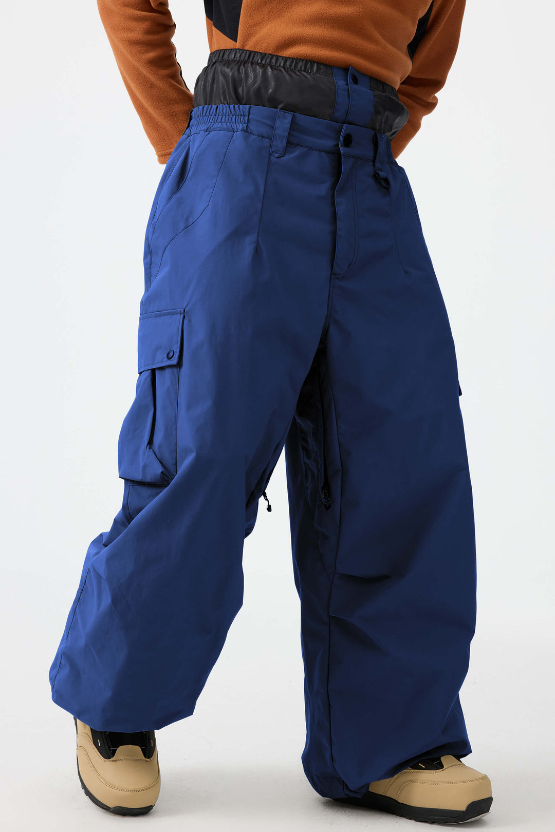 Men's Klein Blue Lightweight Inner Leg Vents Baggy Snow Pants