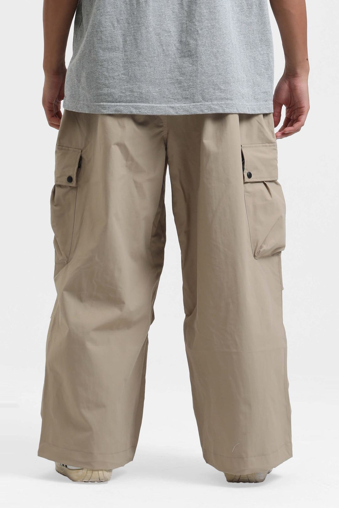 Men's Khaki Lightweight Inner Leg Vents Baggy Snow Pants