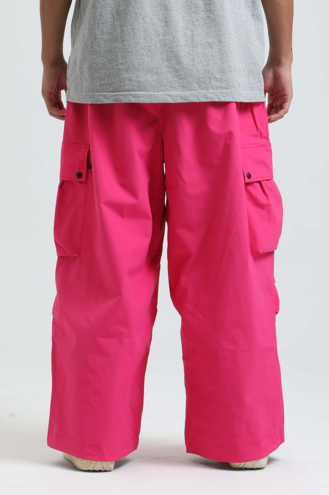 Men's  Red Lightweight Inner Leg Vents Baggy Snow Pants