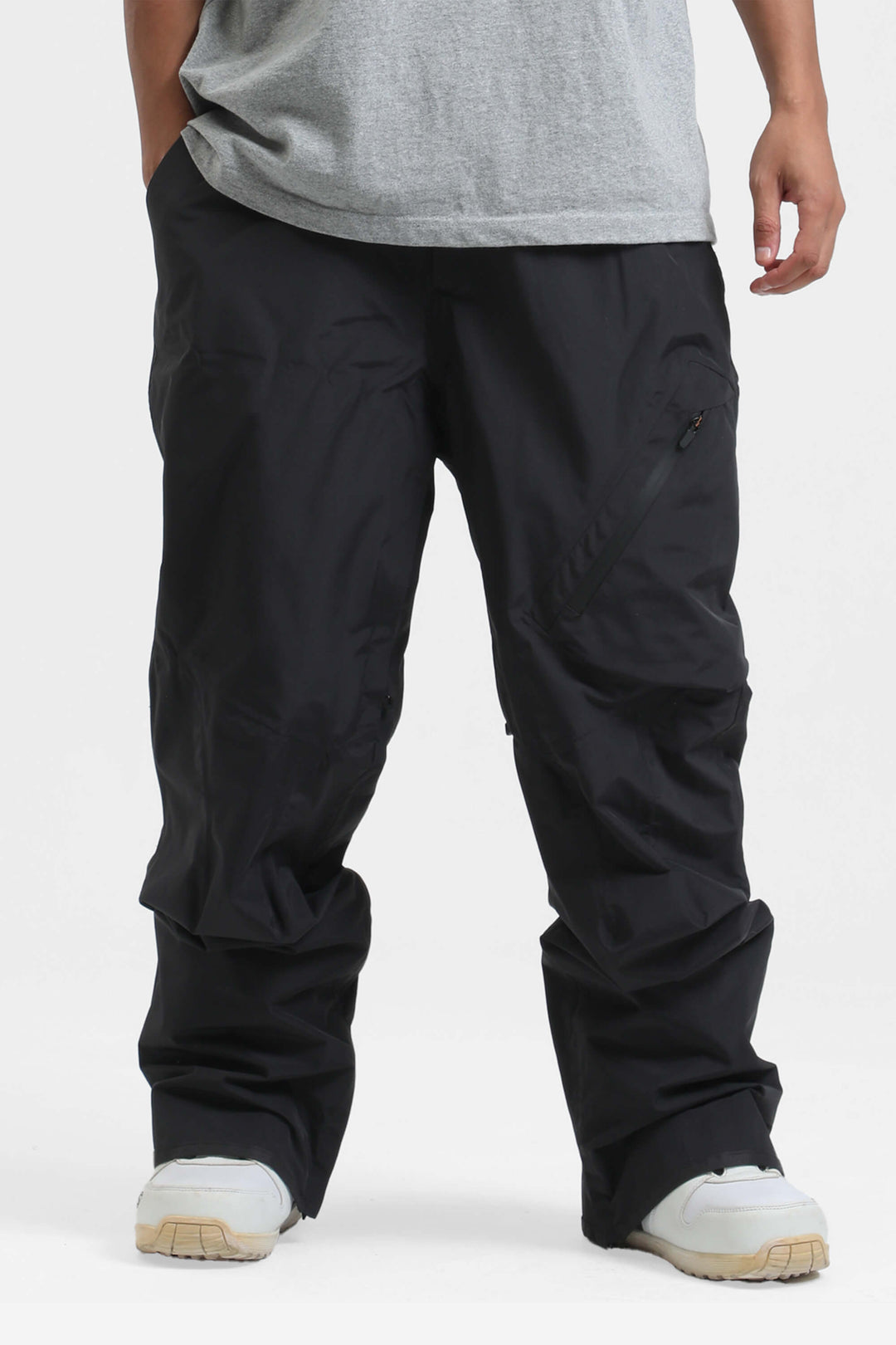 Men's Green Multi-Pocket Venting Baggy Snow Pants