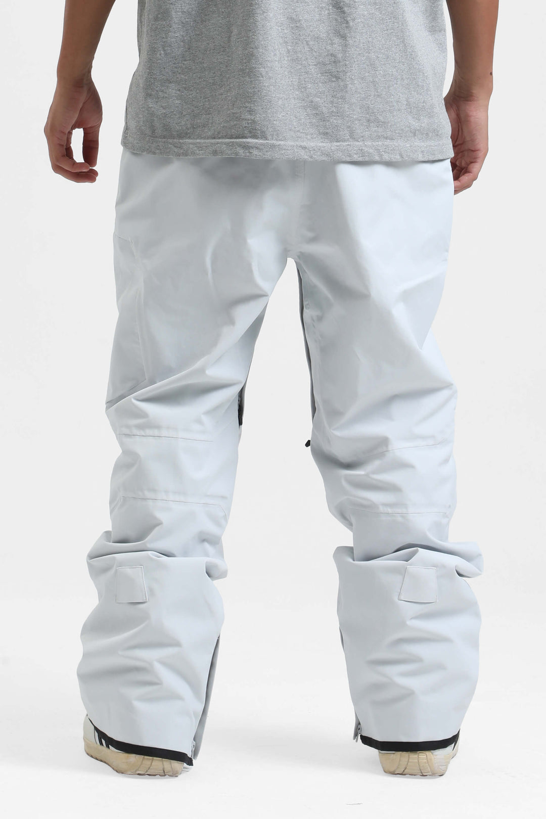 Men's Khaki Multi-Pocket Venting Baggy Snow Pants