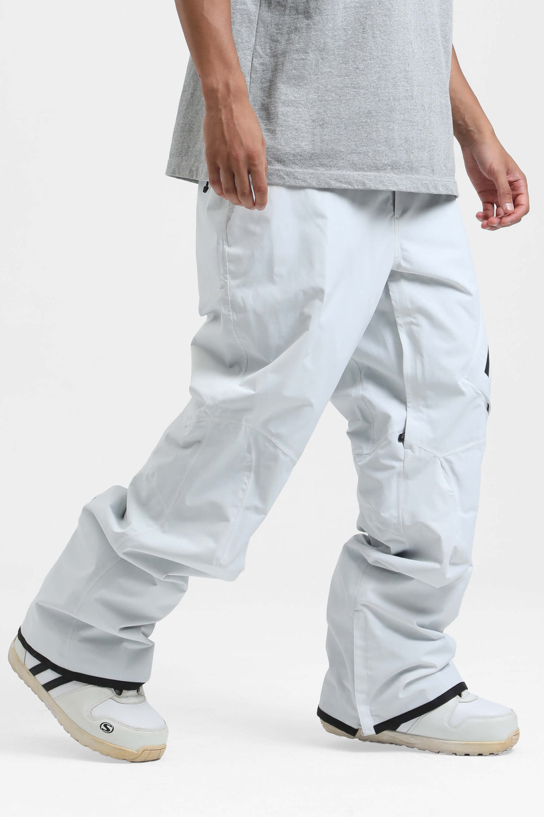 Men's Green Multi-Pocket Venting Baggy Snow Pants