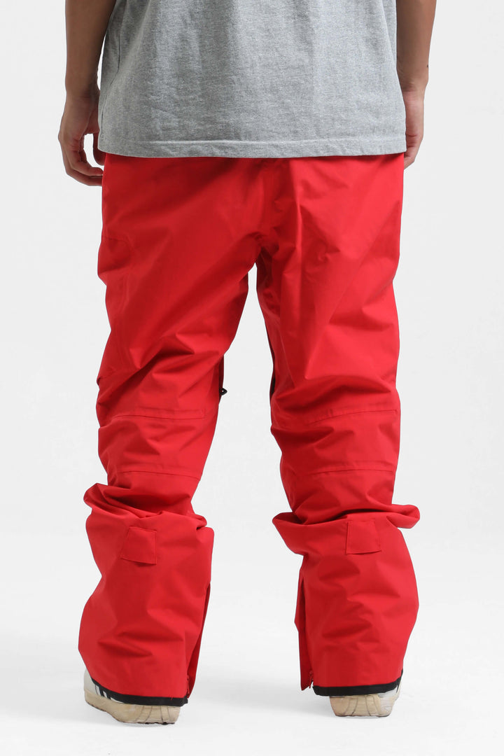 Men's Grey Multi-Pocket Venting Baggy Snow Pants