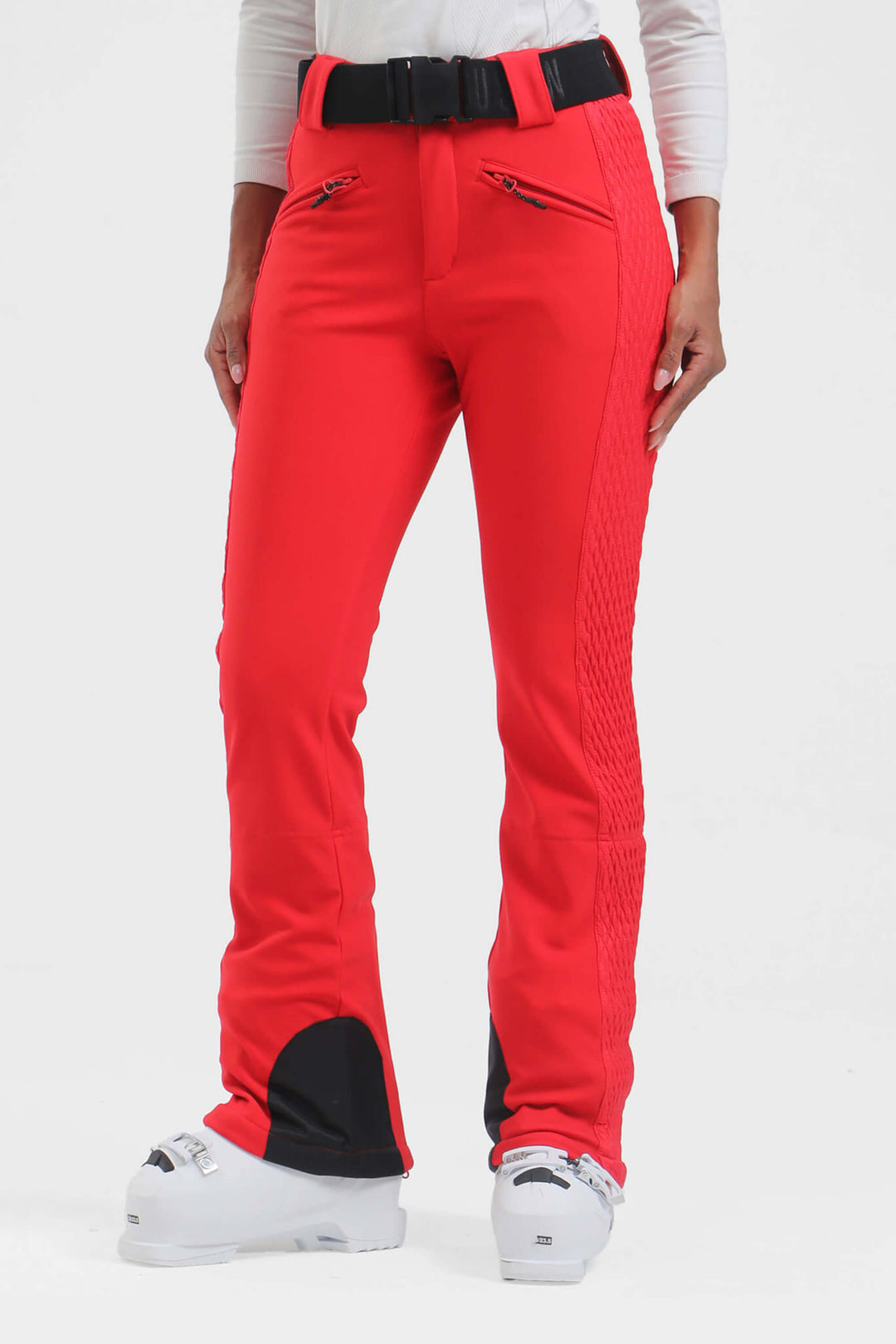 Women's Neon Fuchsia Wearable Padded Stretch Slim Fit Ski Pants