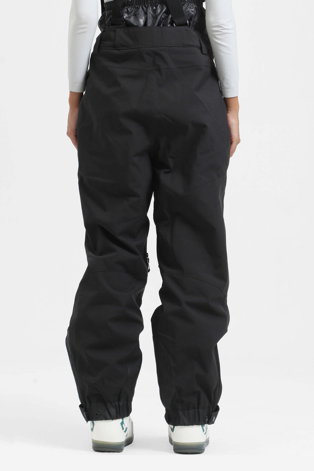 Women's Coffee Insulated Baggy Snow Pants With Detachable Suspenders