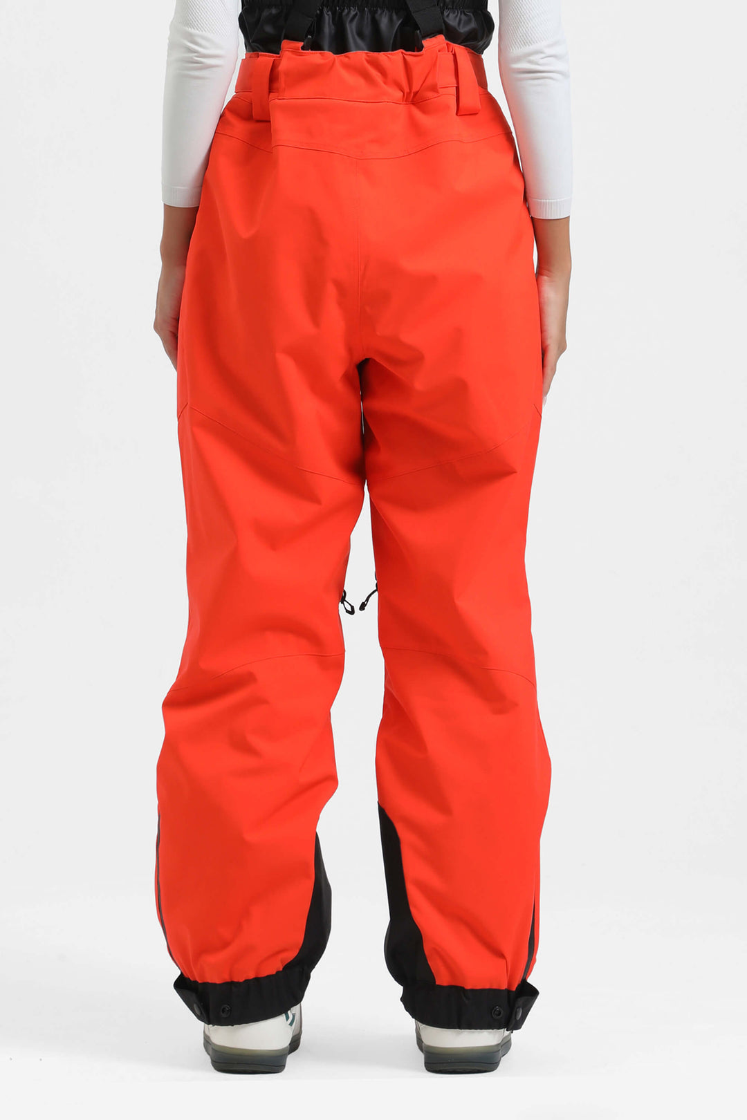 Women's Pink Insulated Baggy Snow Pants With Detachable Suspenders