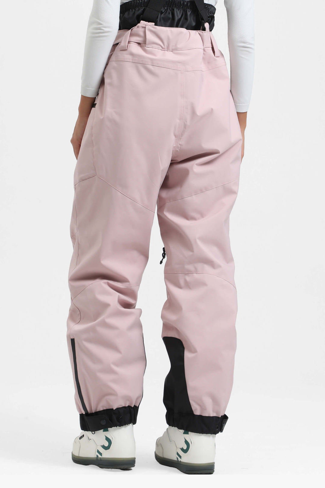 Women's Coffee Insulated Baggy Snow Pants With Detachable Suspenders