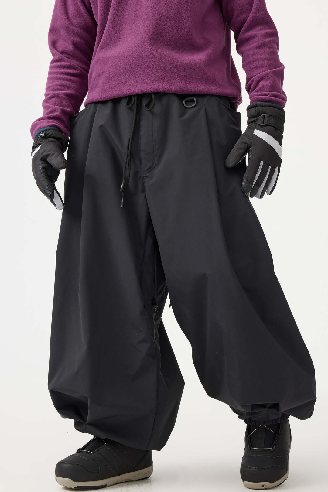 Men's Rose Drawstring Baggy Balloon Snow Pants