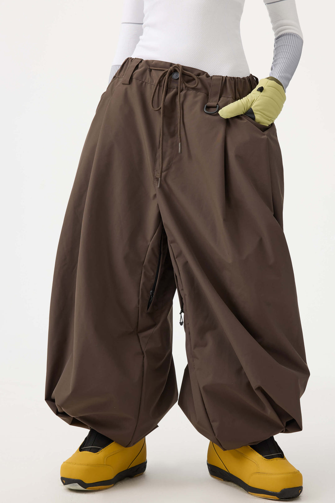 Women's Rose Drawstring Baggy Balloon Snow Pants