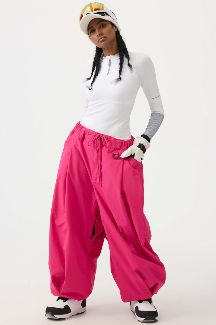 Women's Rose Drawstring Baggy Balloon Snow Pants