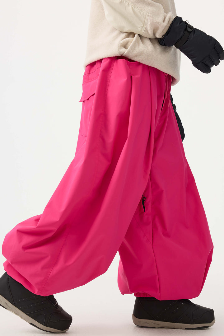 Men's Rose Drawstring Baggy Balloon Snow Pants