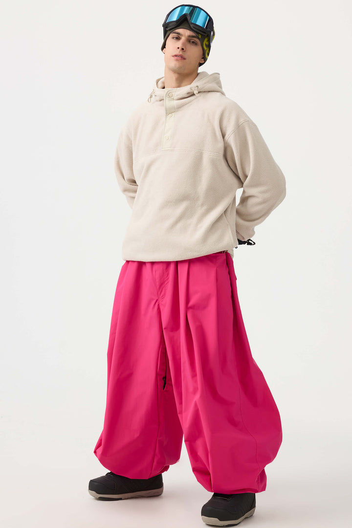 Men's Rose Drawstring Baggy Balloon Snow Pants