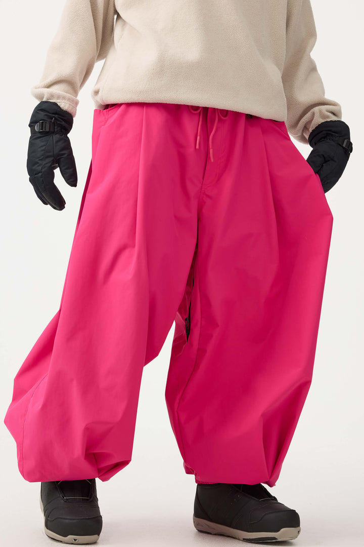 Men's Rose Drawstring Baggy Balloon Snow Pants