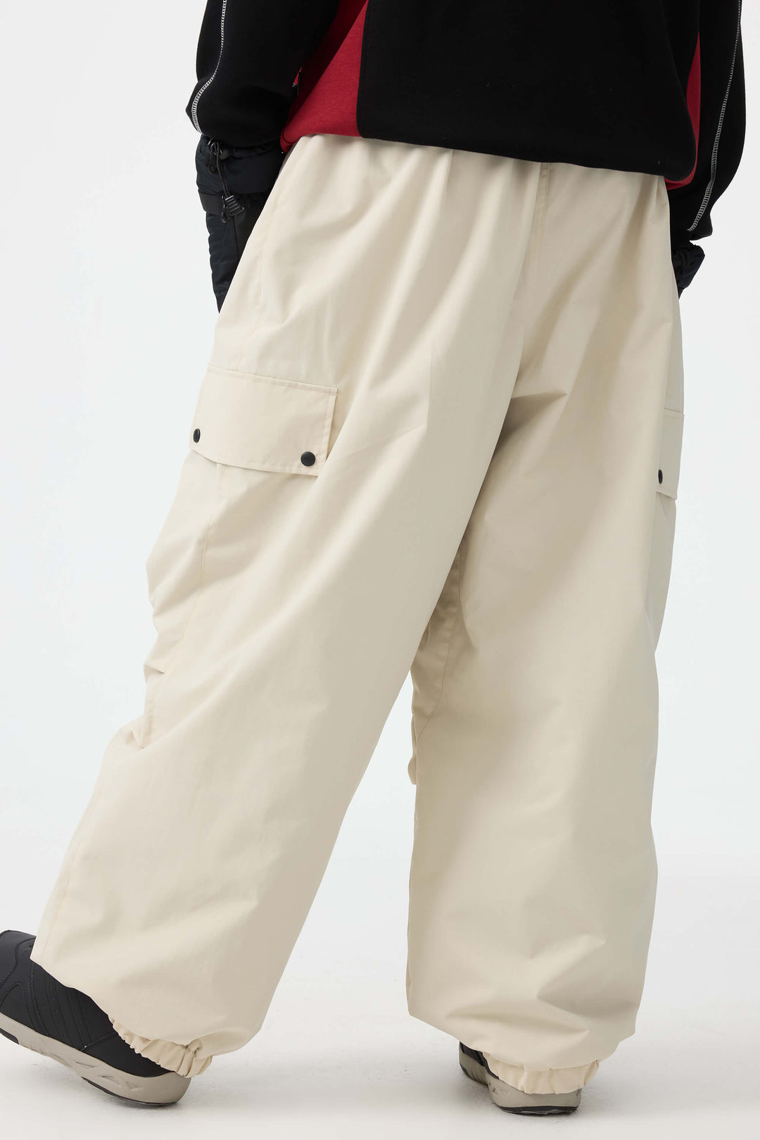 Men's Dark Green Baggy Wear-resistant Waterproof Snow Pants