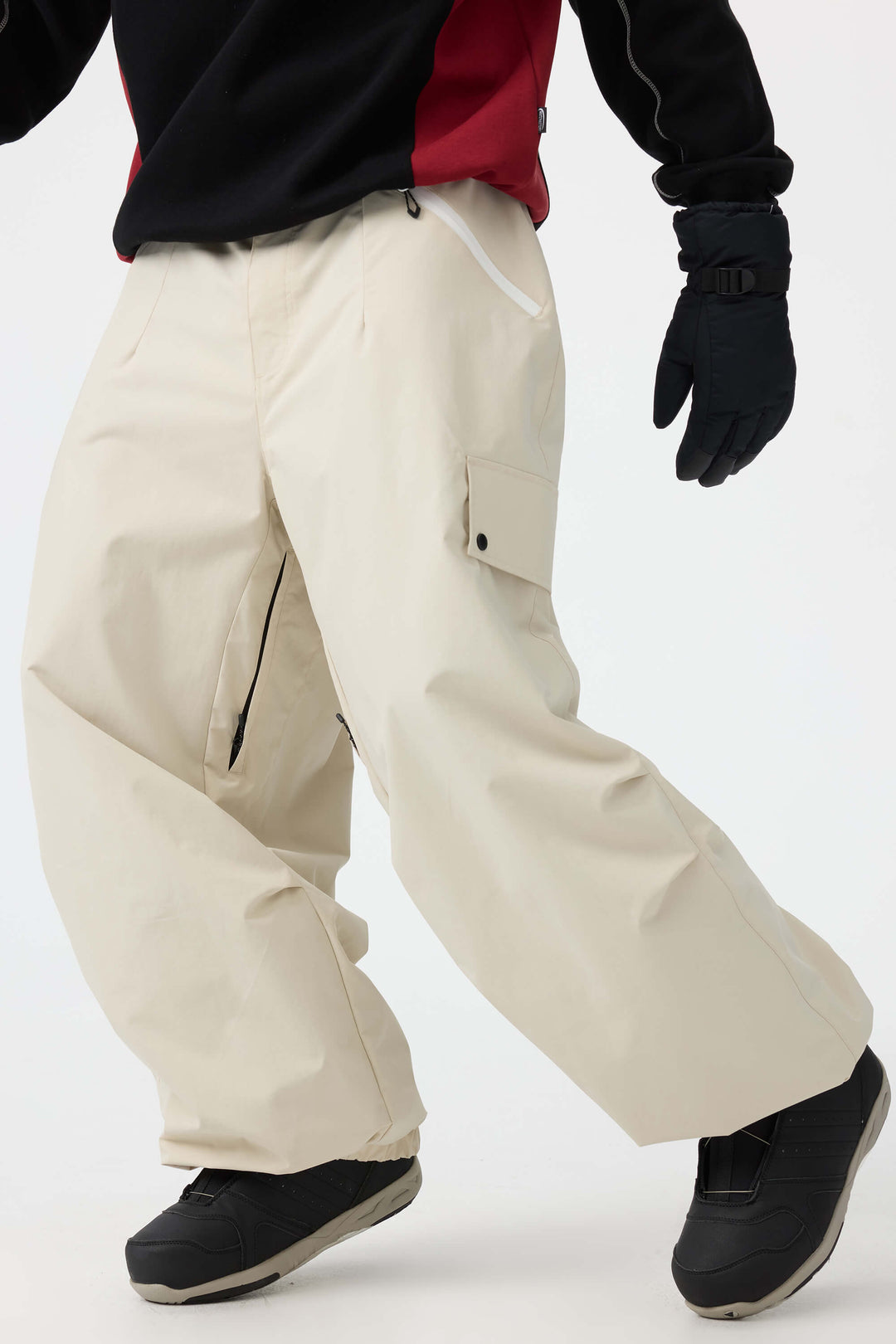 Men's Coffee Baggy Wear-resistant Waterproof Snow Pants