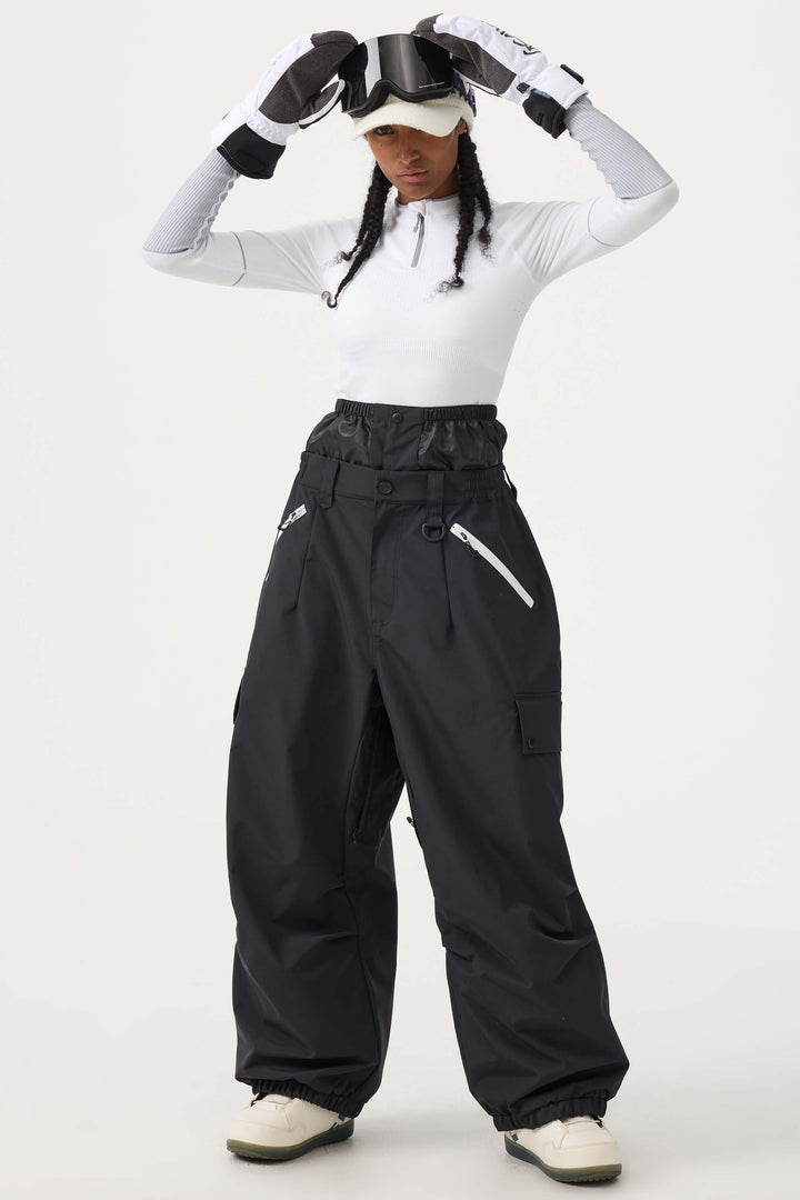 Women's Coffee Baggy Wear-resistant Waterproof Snow Pants