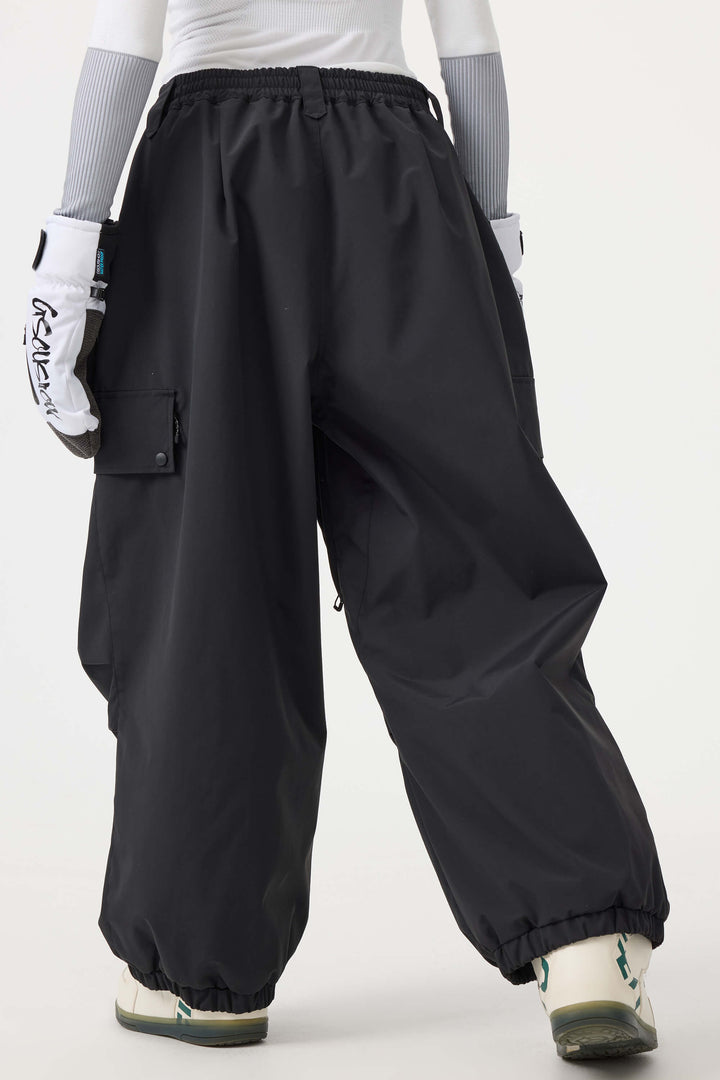 Women's Coffee Baggy Wear-resistant Waterproof Snow Pants