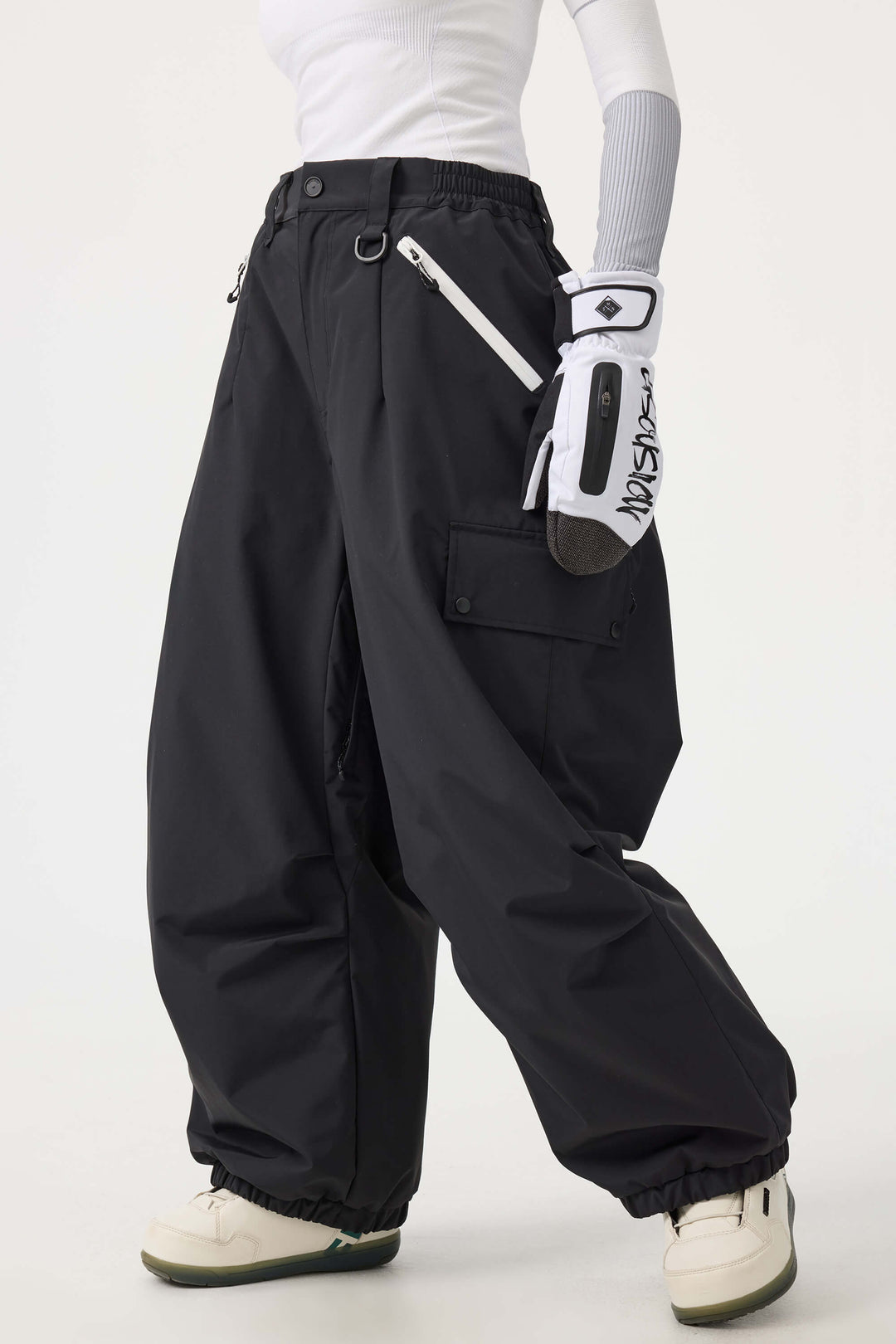 Women's Coffee Baggy Wear-resistant Waterproof Snow Pants