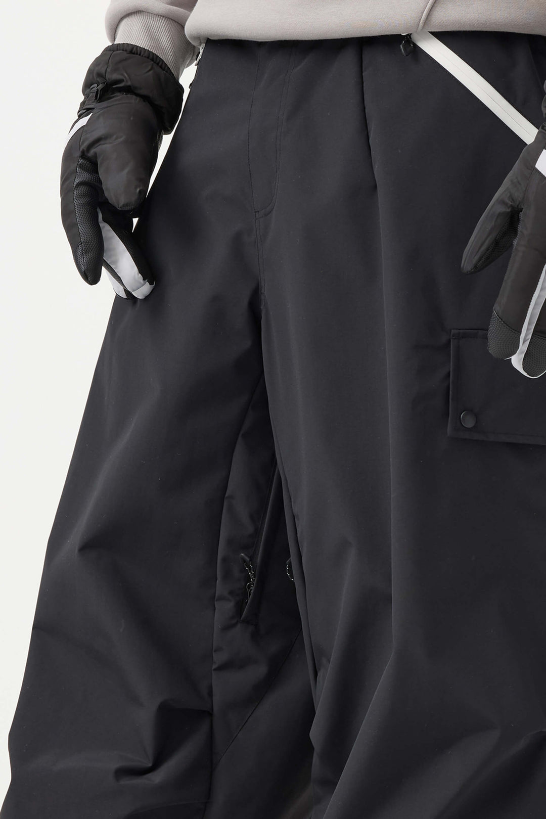 Men's Coffee Baggy Wear-resistant Waterproof Snow Pants