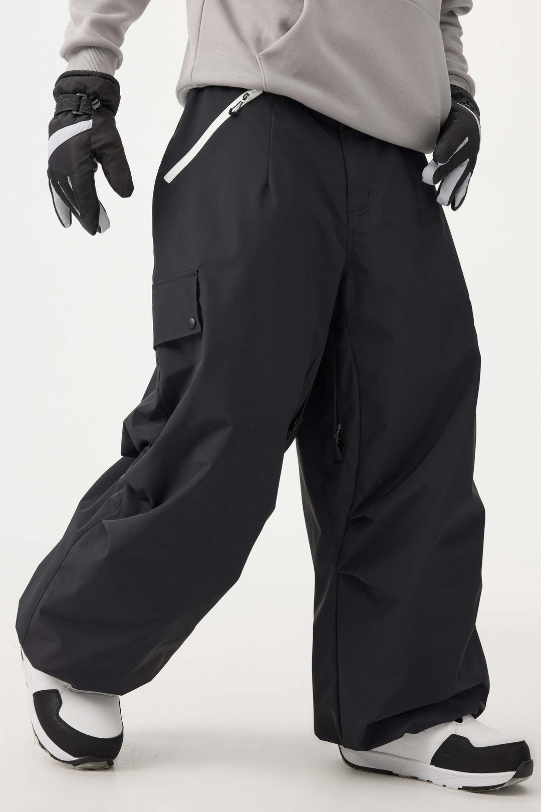 Men's Coffee Baggy Wear-resistant Waterproof Snow Pants