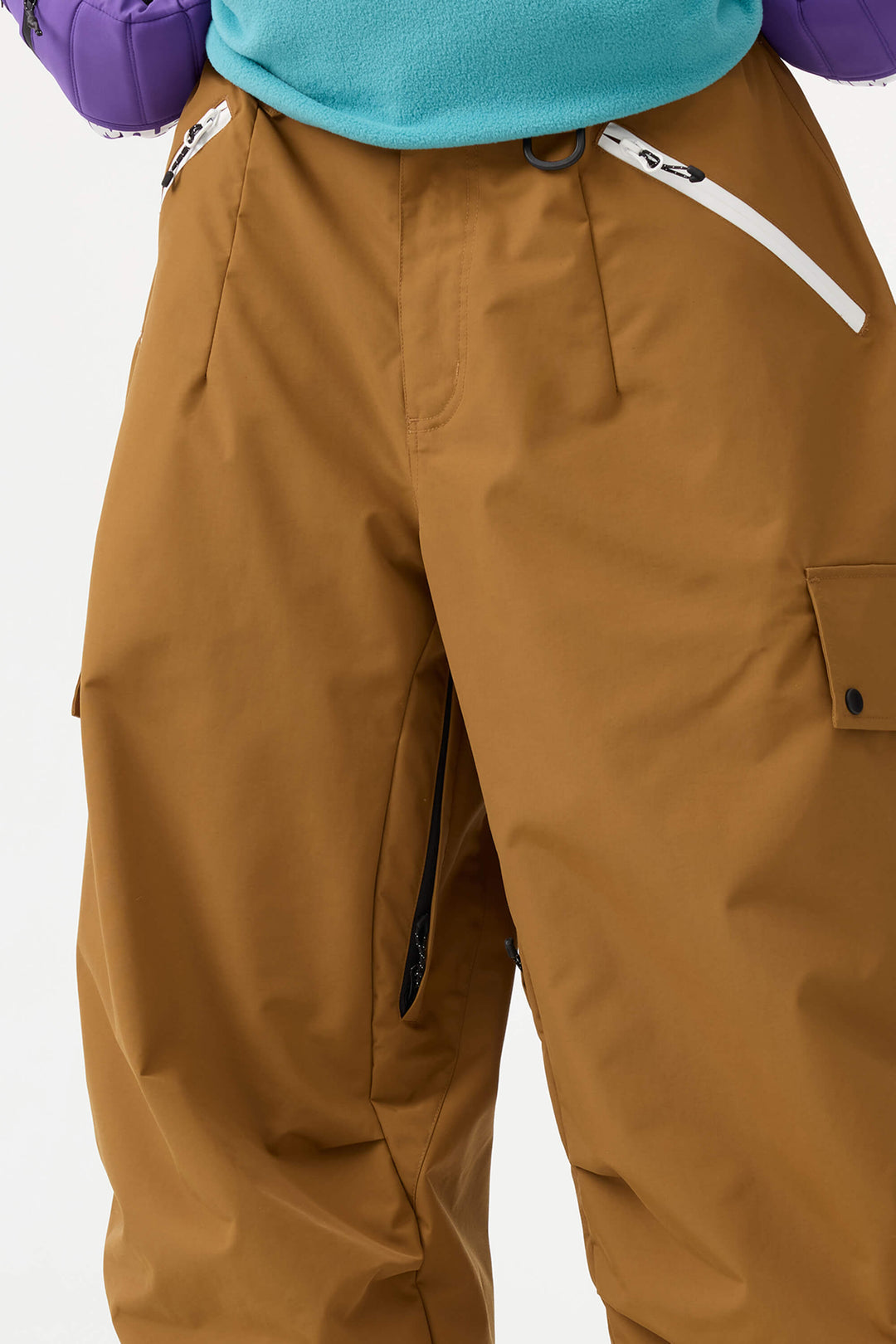 Women's Coffee Baggy Wear-resistant Waterproof Snow Pants