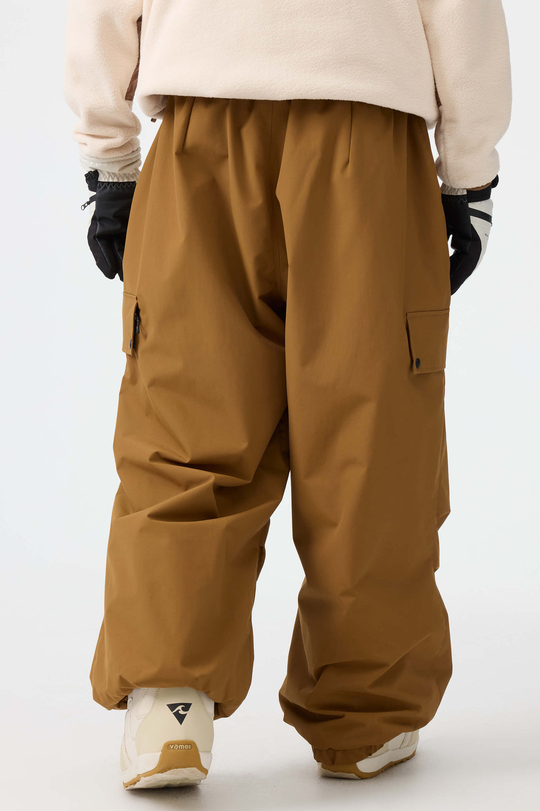 Men's Black Baggy Wear-resistant Waterproof Snow Pants