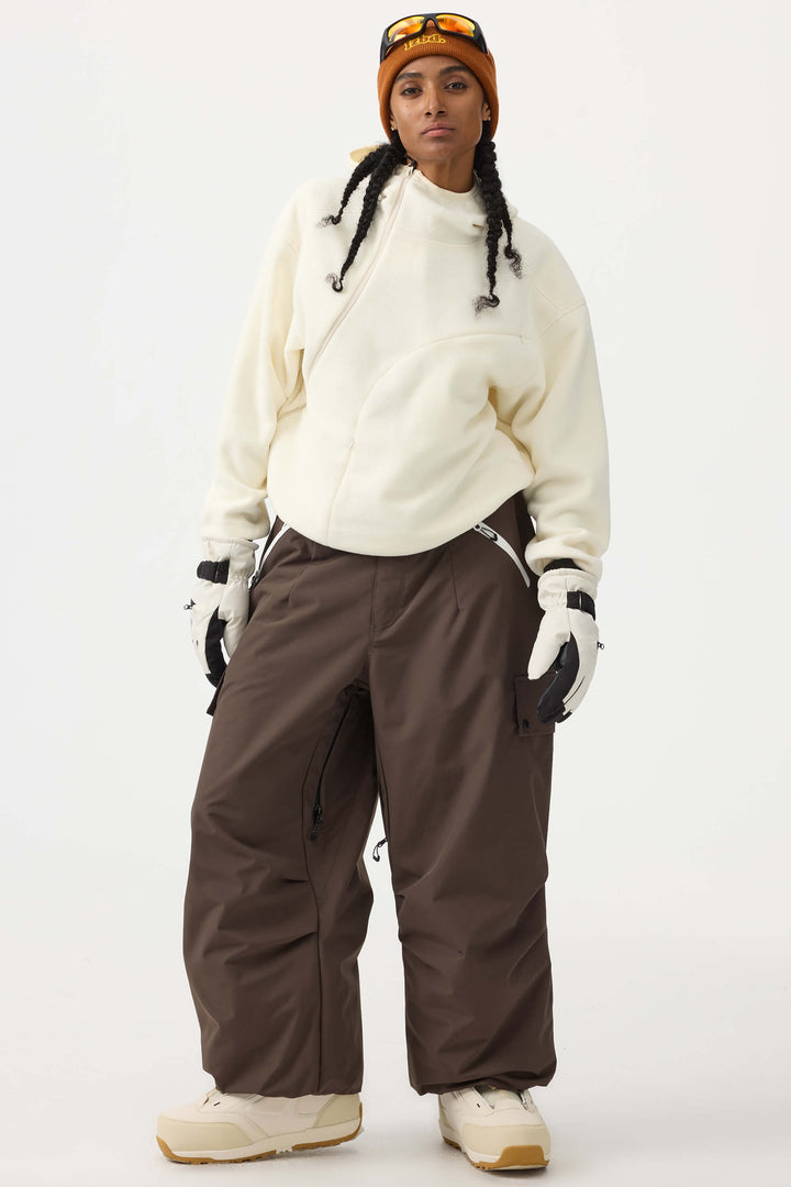 Women's Coffee Baggy Wear-resistant Waterproof Snow Pants