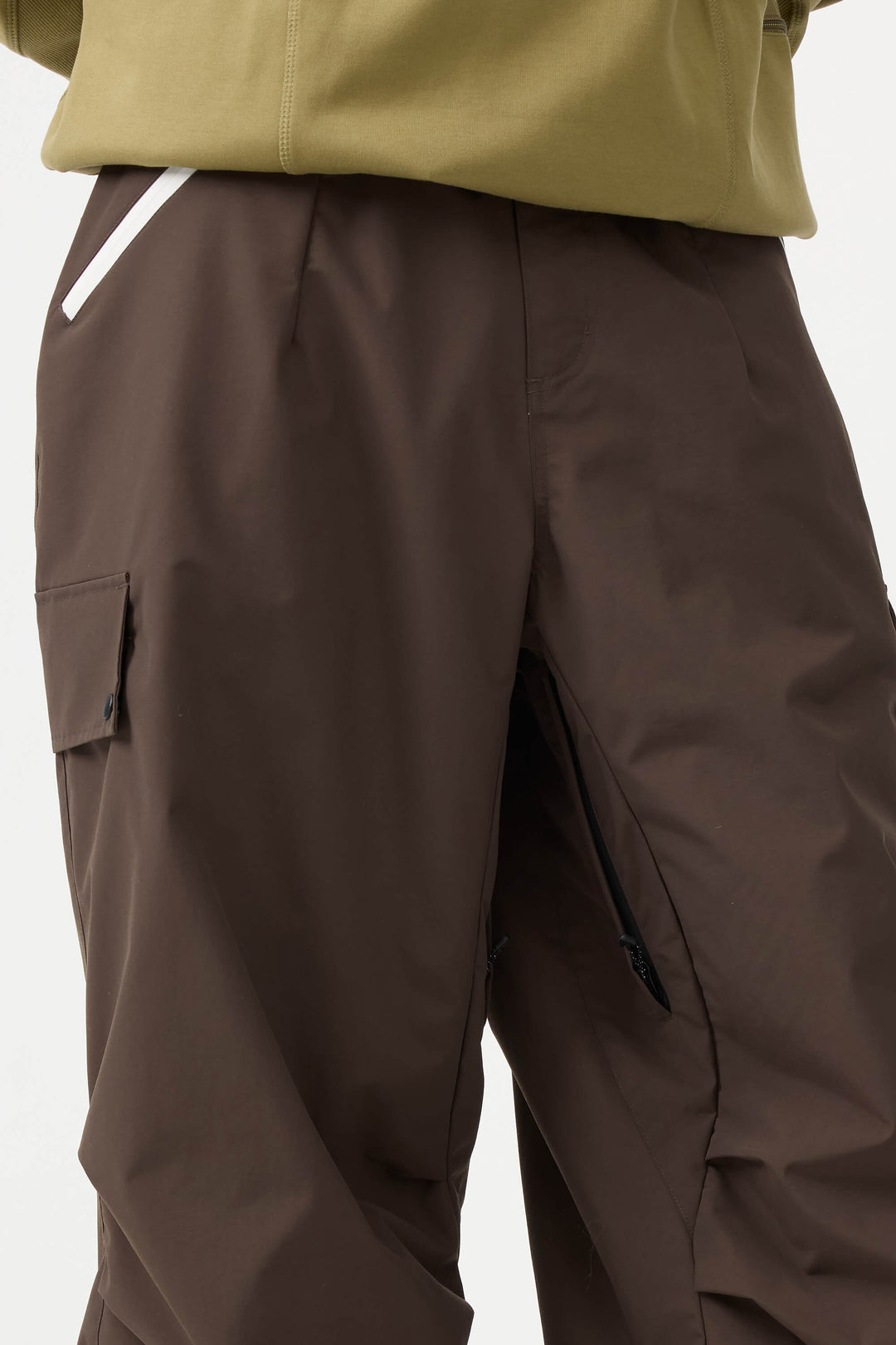 Men's Black Baggy Wear-resistant Waterproof Snow Pants