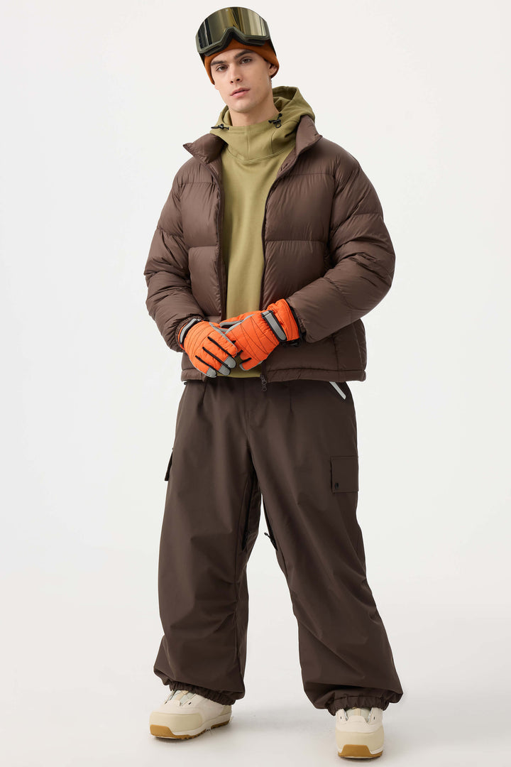 Men's Caramel Baggy Wear-resistant Waterproof Snow Pants