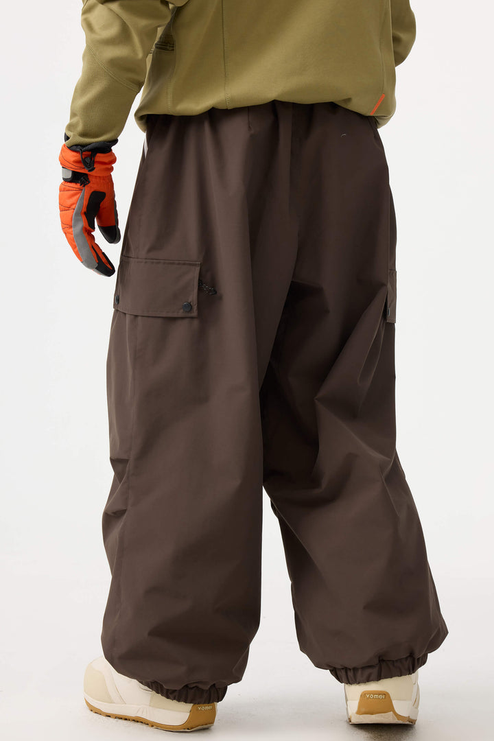 Men's Caramel Baggy Wear-resistant Waterproof Snow Pants