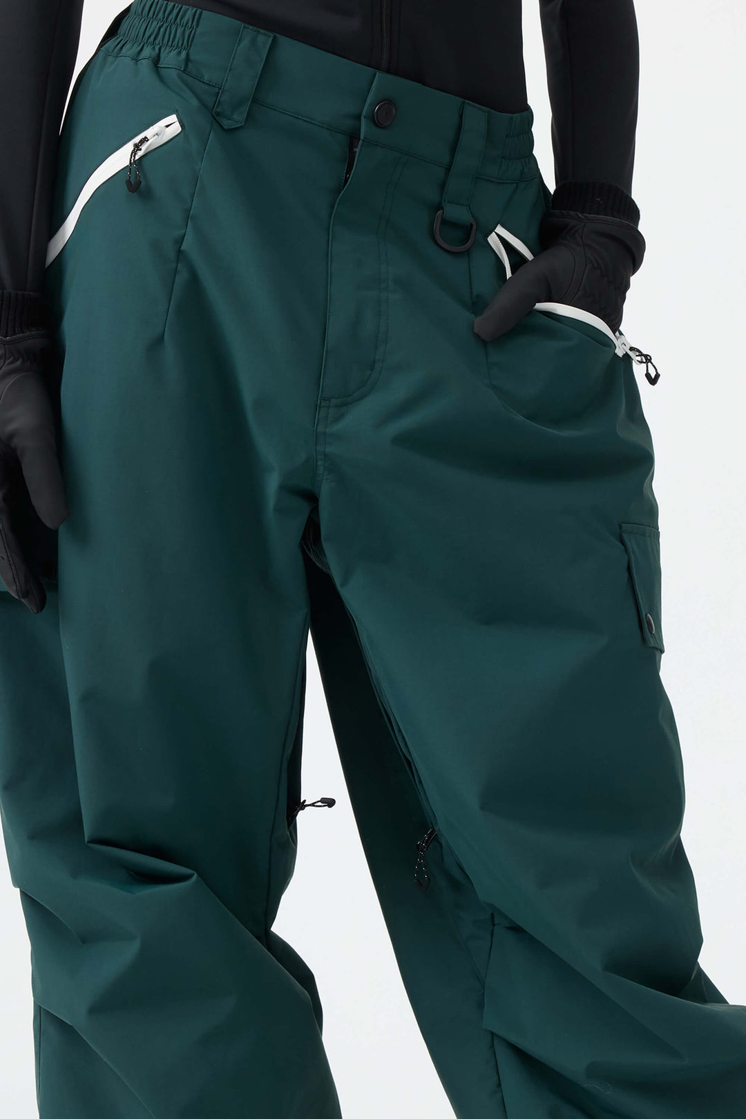 Women's Caramel Baggy Wear-resistant Waterproof Snow Pants