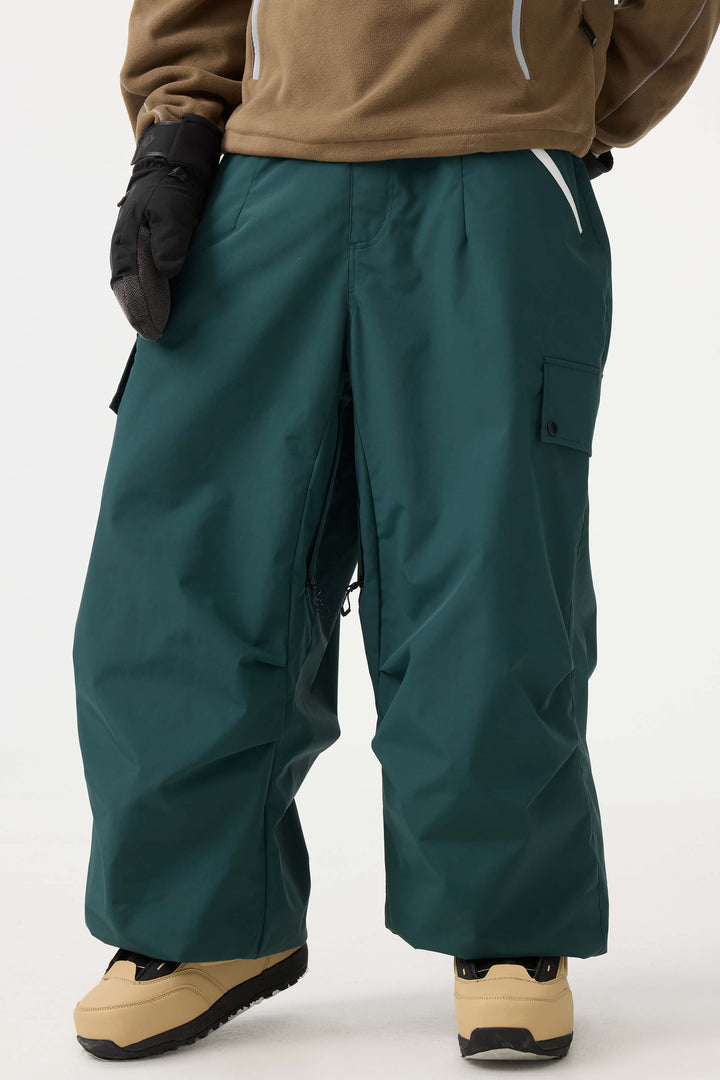 Men's Caramel Baggy Wear-resistant Waterproof Snow Pants