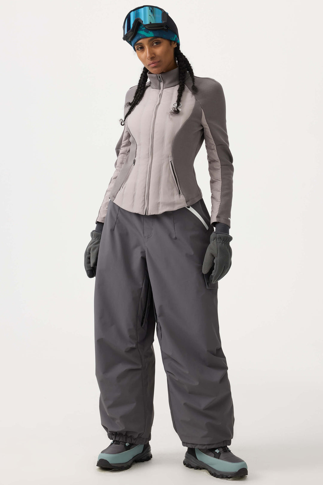 Women's Caramel Baggy Wear-resistant Waterproof Snow Pants