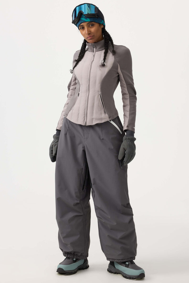 Women's Coffee Baggy Wear-resistant Waterproof Snow Pants