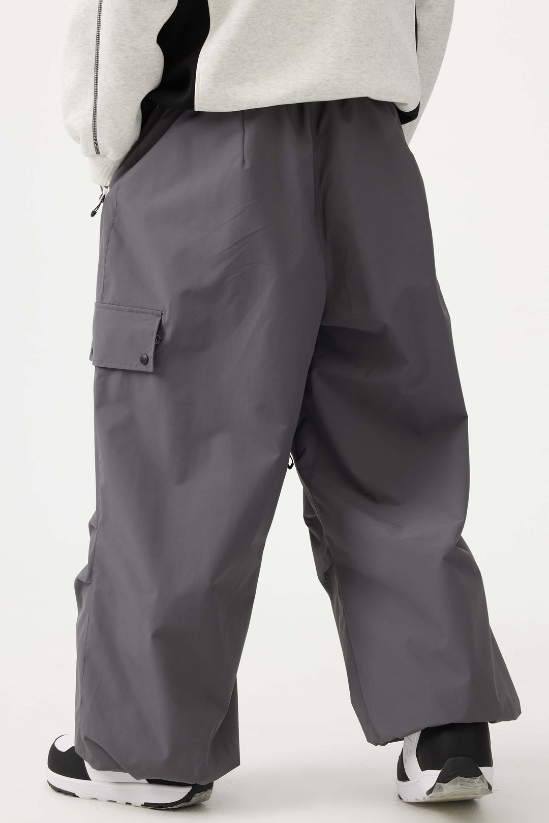 Men's Beige Baggy Wear-resistant Waterproof Snow Pants